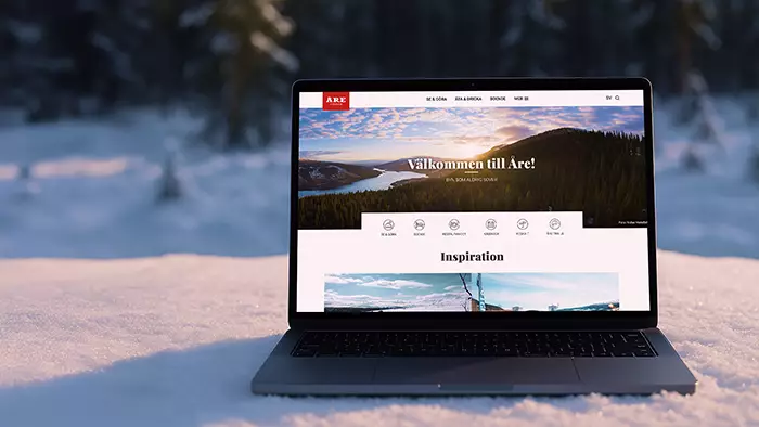 Skärmdump av hemsidan för Åre Destination