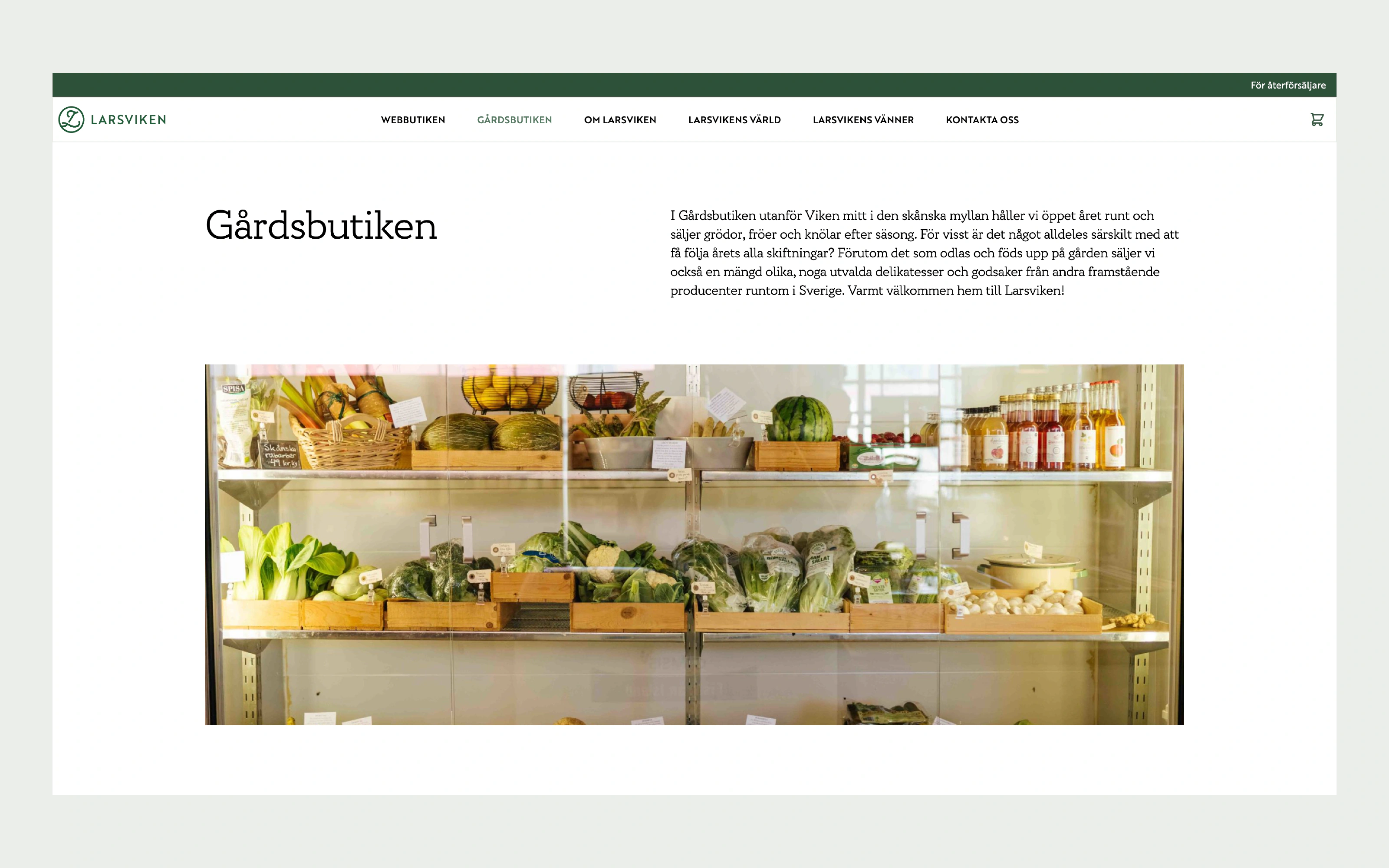 Gårdsbutikens sida på larsviken.se